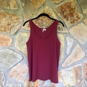 Frenchi Silk Tank - Burgundy